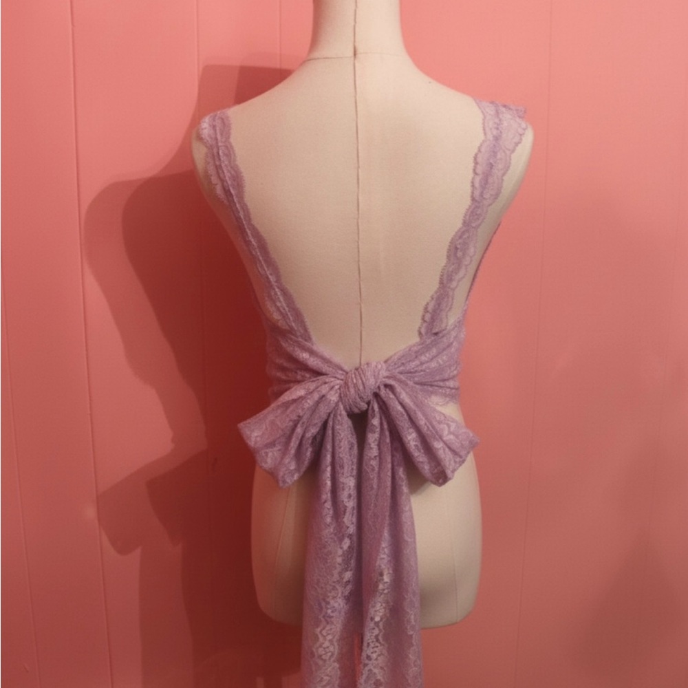 Lace Chemise in Lavender - Picture 3 of 4